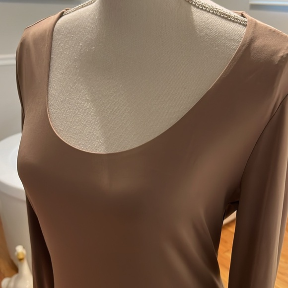 Express bodysuit contour crewneck long sleeve mocha brown size large - Picture 1 of 9